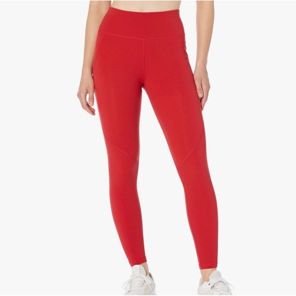 Sweaty Betty Power Workout Leggings Red High Waisted Full Length Pocket Small